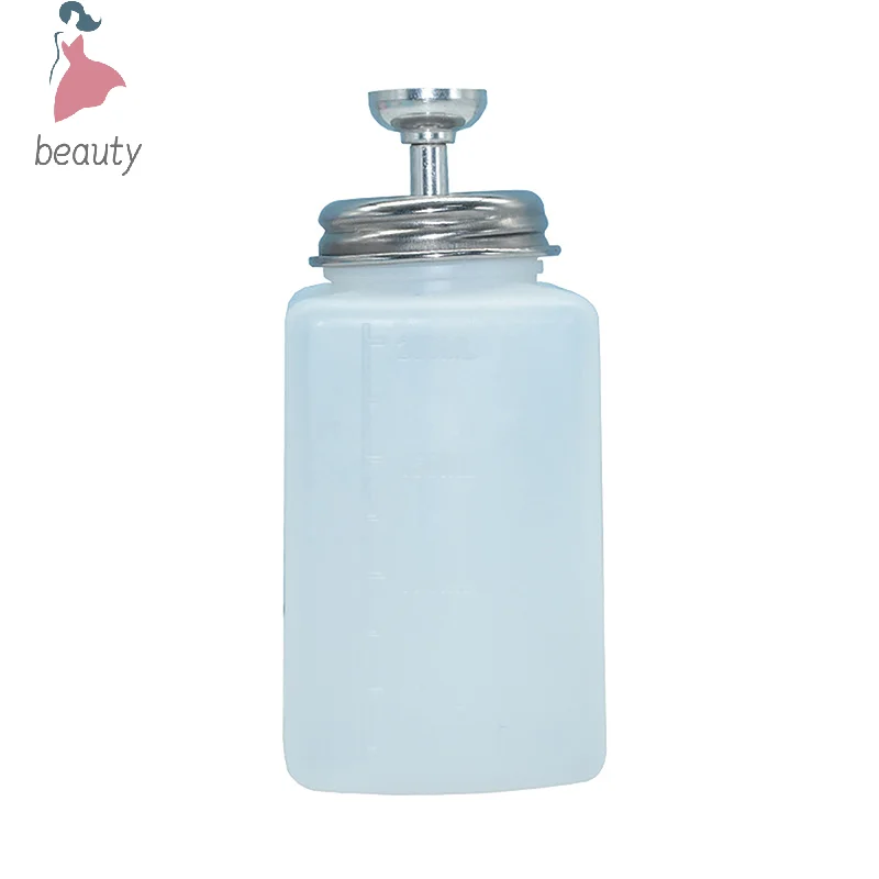 200ML Dispenser Pump Bottle Nail Polish Down Push Remover Bottles Empty Pumping Jar Airless Press Manicure Clear Liquid Makeup