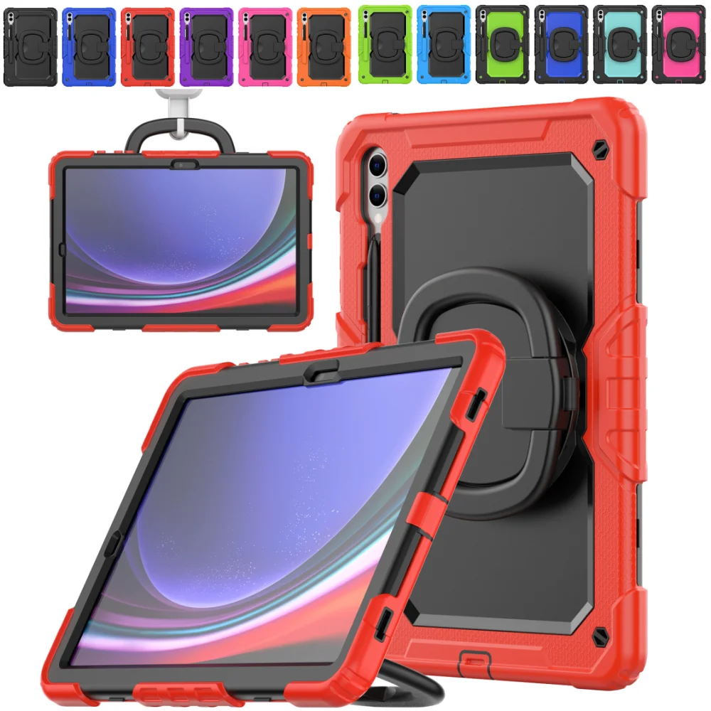 

Heavy Duty Case for Samsung Galaxy Tab S10Plus S9+ S9FE+ 12.4 inch SM-X820 SM-X810 X61012.4" Cover with 360° Rotatable Bracket