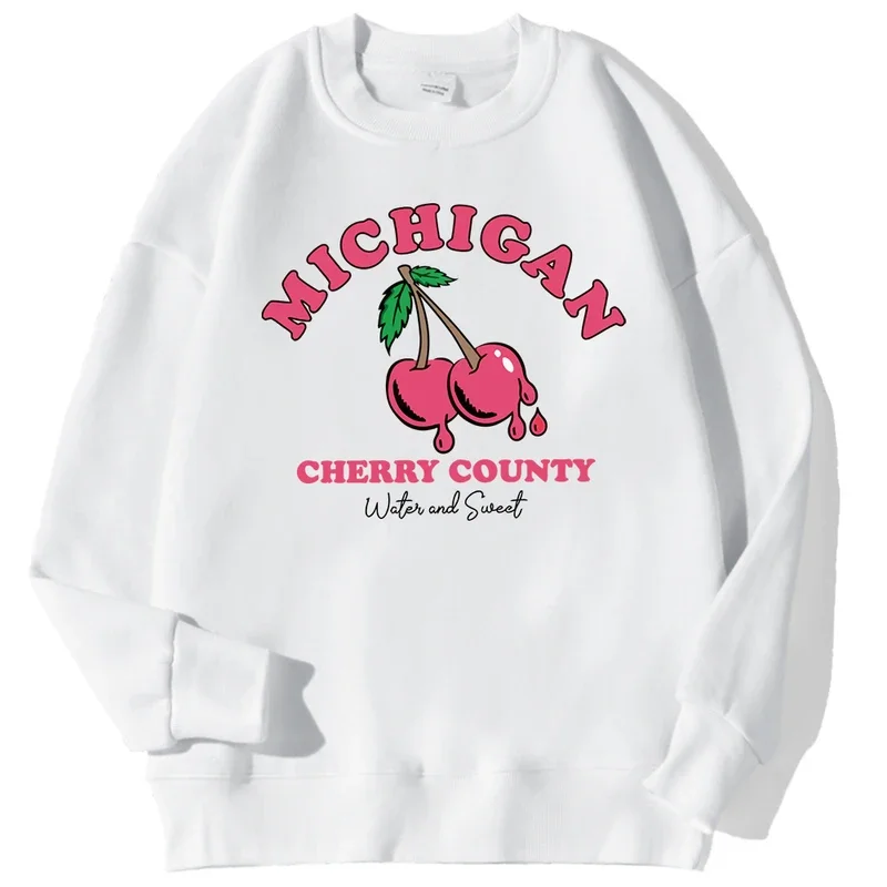 

Cherry County Pullover Men Simple Warm Autumn Sweatshirt Street Casual Sudadera Fashion Oversized Clothes