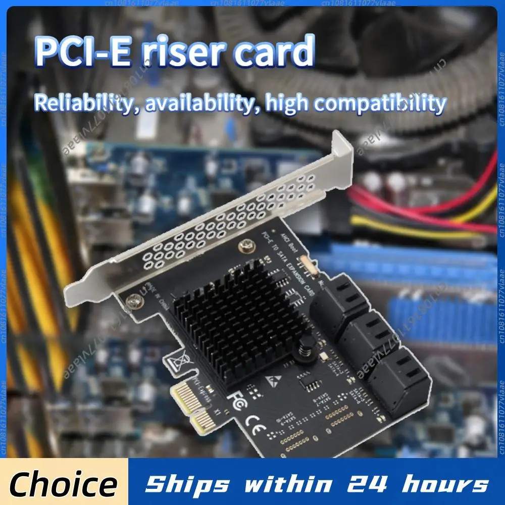 

Настольная карта-адаптер PCIe: PCI Express 1X в SATA3.0, 6 портов, райзер PCI-E X1/X4/X8/X16, карта расширения PCI-E