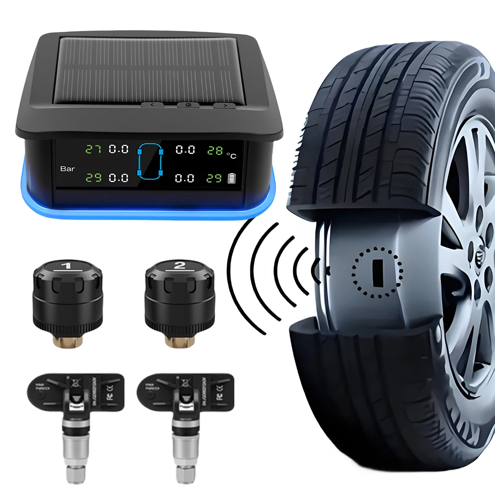 

Tire Pressure Monitoring System 4 Sensors Tire Pressure Monitor System Universal TPMS for Car SUV Sedan