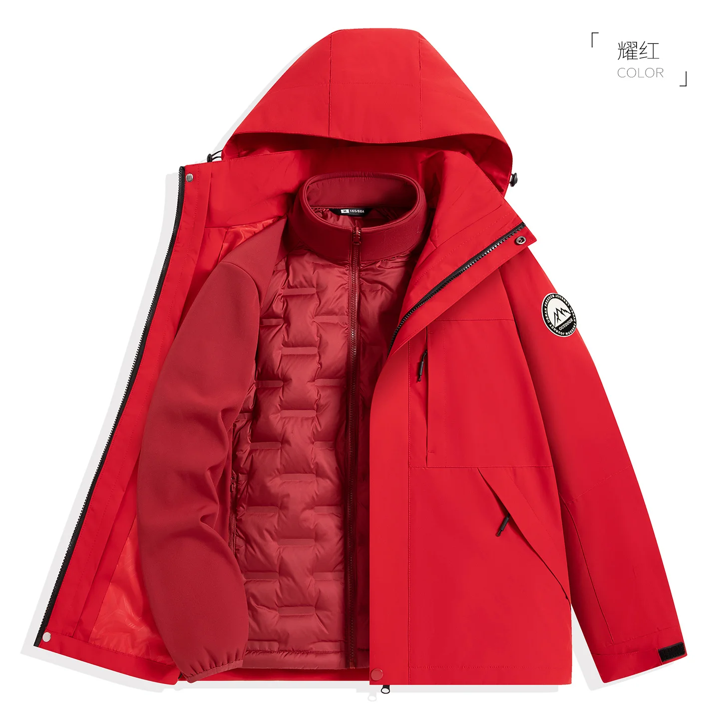 

Men's Waterproof Rain Jacket Winter Down 3 in 1 Two Piece Set New Mountain Sports Outdoor Trench Hardshell Windproof Parkas