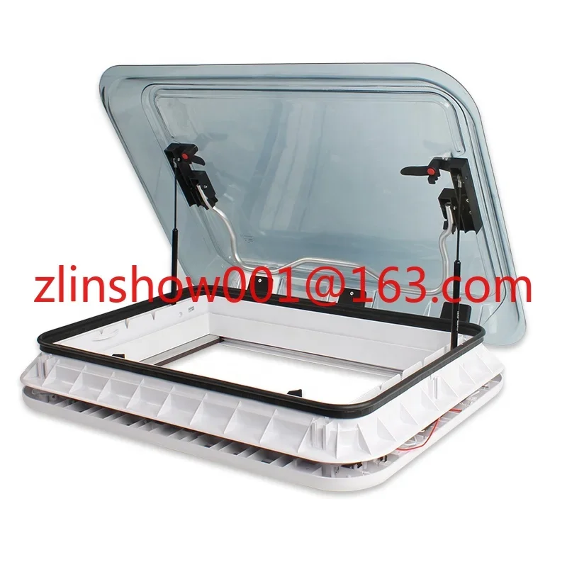 RV accessories 700x500mm RV sunroof with 12V LED light and aluminum frame sunroof