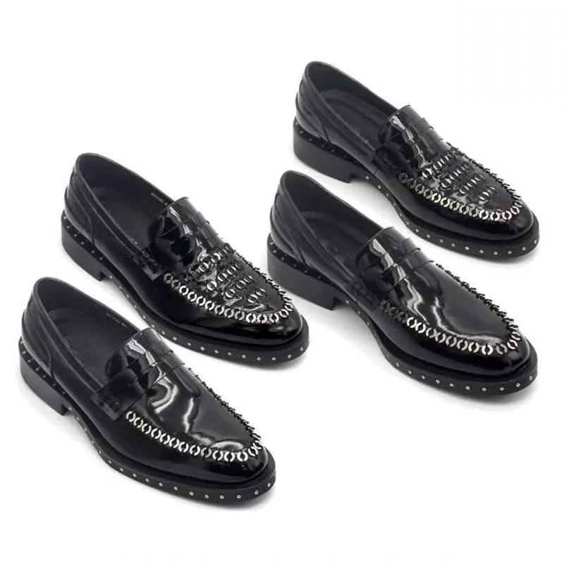 

Cow leather Moccasins Hombre Sapatos Slip on Single Loafers Men Hot Wedding Dress Shoes Formal Business Oxfords Flat heel