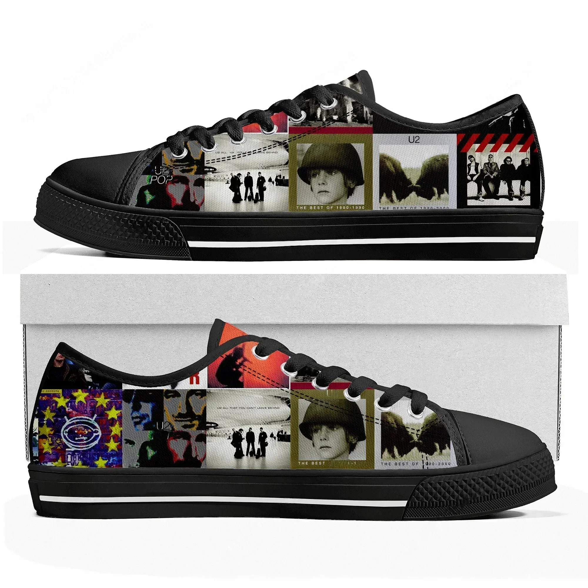 

U2 Rock Band Punk New Arrivals Low Top High Quality Sneakers Mens Women Teenager Canvas Sneaker Casual Couple Shoe Custom Shoes