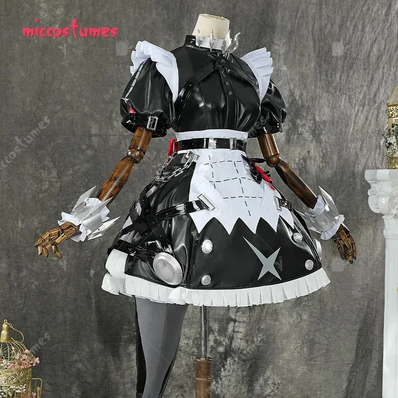 Miccostumes 여성용 엘렌 조 의상 메이드 복장 세트 드레스 앞치마와 헤어밴드 손목밴드 할로윈 코스프레 의상v;2,r'6;t.