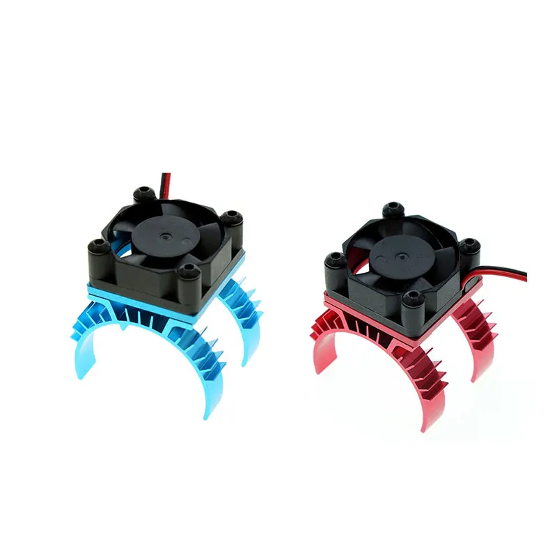 غطاء بالوعة الحرارة لمحرك السيارة الكهربائية باللون الأزرق RC مع مروحة تبريد متوافقة مع نماذج 1/10 Tamiya TT02 ملحقات قطع غيار السيارات RC