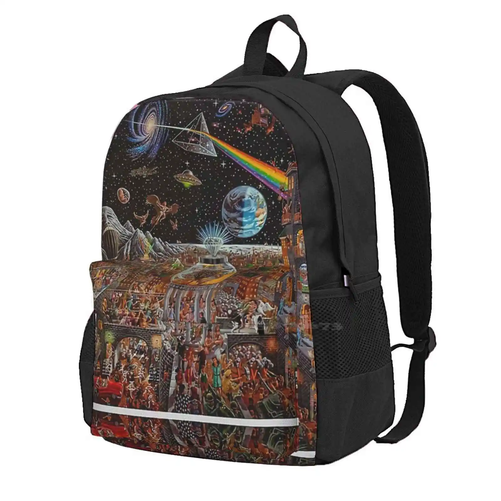 

- Echoes From The Poster School Bags Travel Laptop Backpack Music Psychedelic Album Classic Vintage Wish You Were Here Hippie