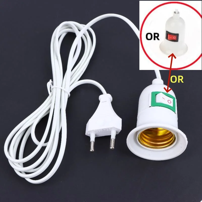 1Pcs Garden Lampholder With 3/5/10 Meters Cable EU Plug With On/Off Switch E27 Hanging Indoor Plants Light Holder For Desk Light