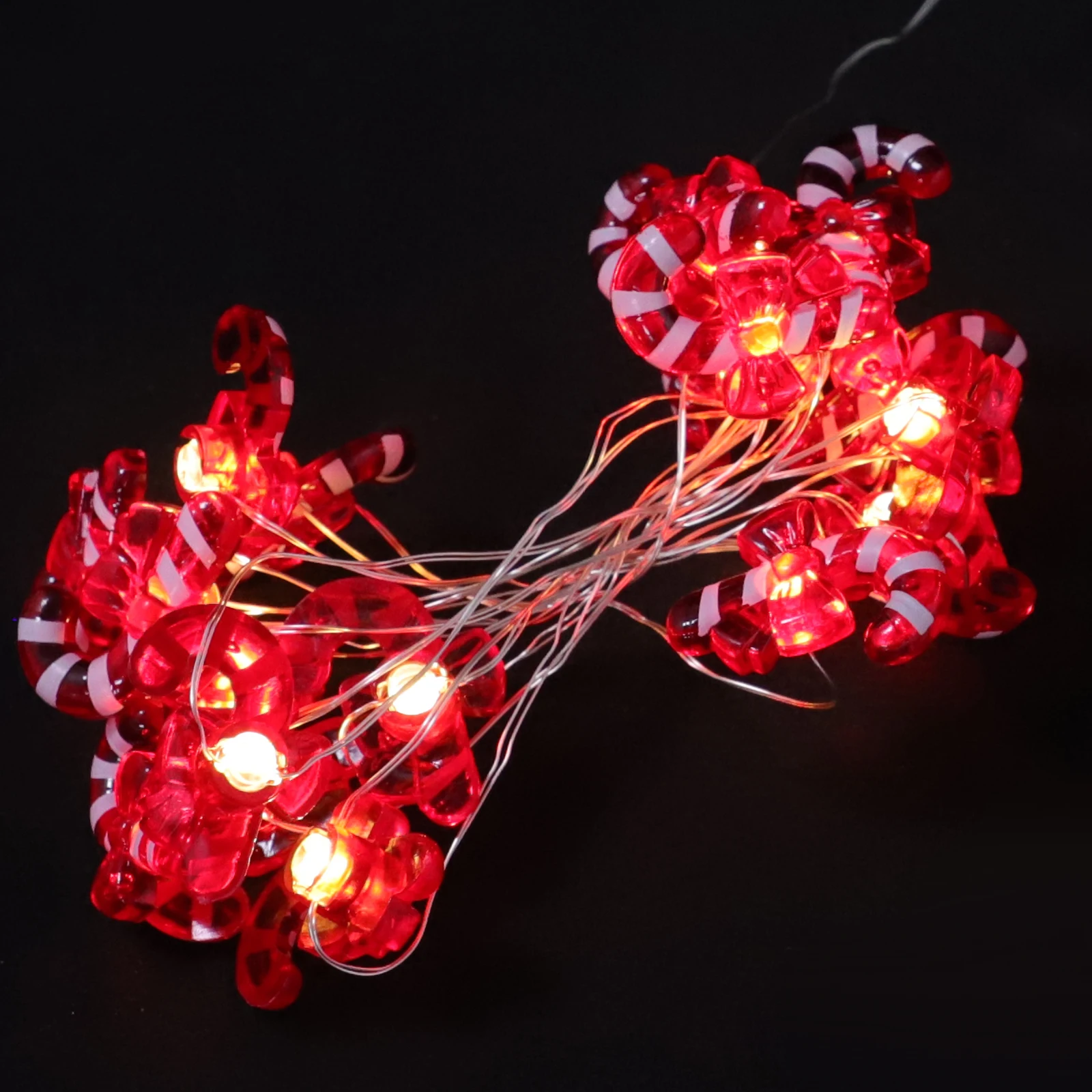 

Christmas Tree Light String Candy Cane Bowknot Decorative Flexible Wire String Light for Xmas Tree Party Bedroom Outdoor Fairy