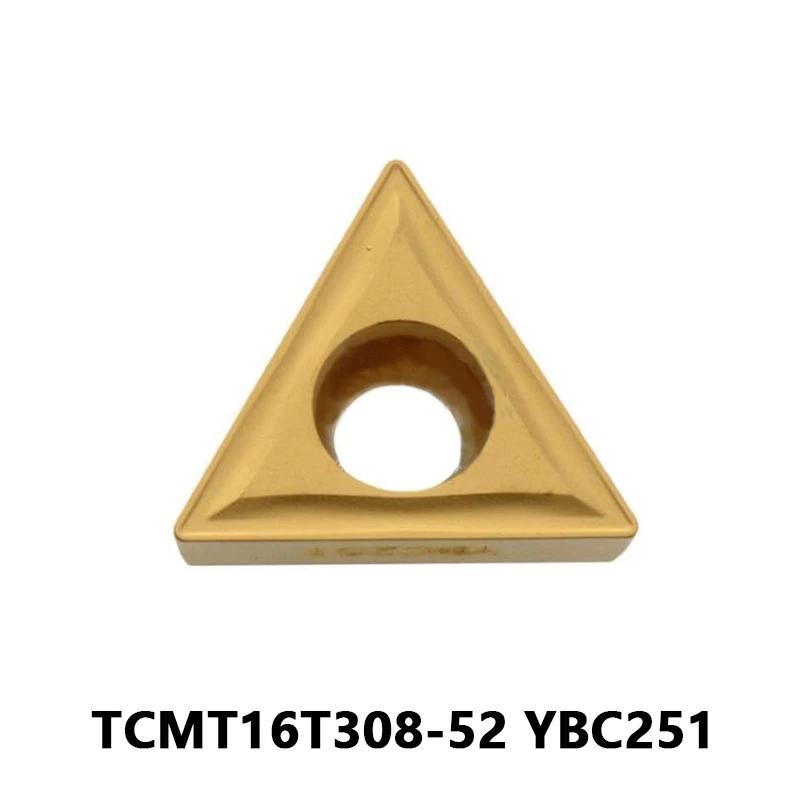 Insertos CNC TCMT16T308 TCMT16T308-52 YBC251, máquina de torneado de carburo para piezas de acero, herramienta Triangular TCMT 16T308