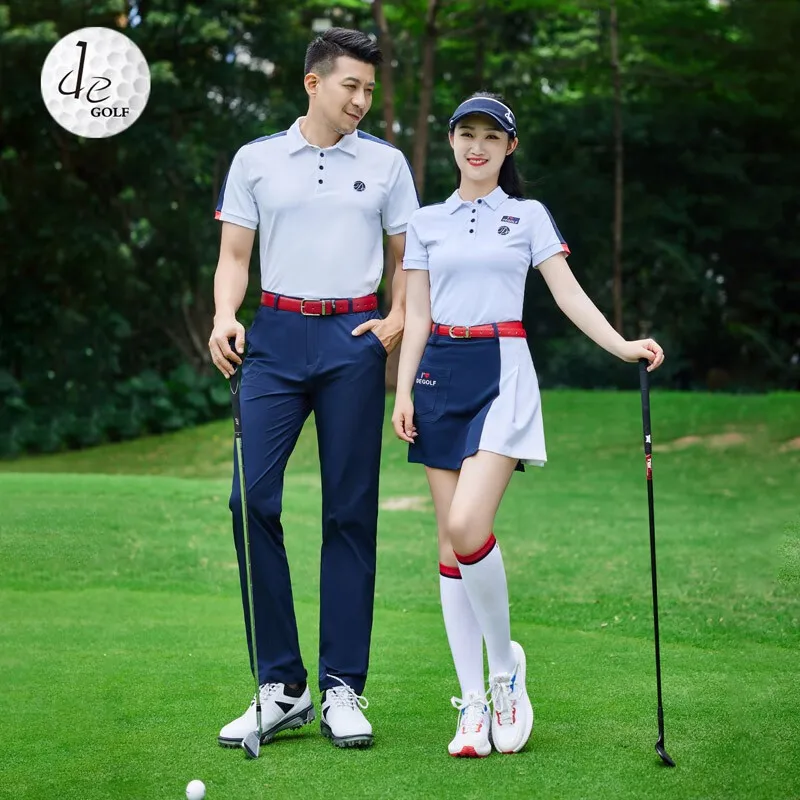 Golf Apparel Set For Women Summer 2023 New Short Skirt High Brand Pants Man Quick Dry Sleeves