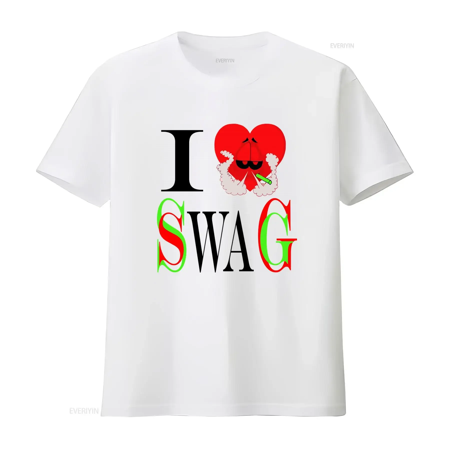I Swag Heart Print T shirt Retro Style Fashionable and Unique Design for Trendy Look vintage Washed graphic Versatile Unisex