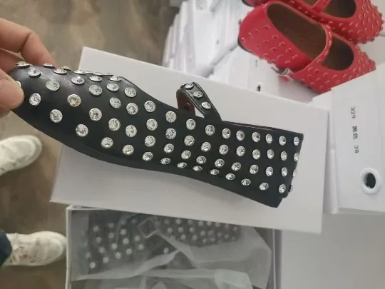 Designer schoenen Water Diamond Rivet Mary Jane balletschoen Dames platte en comfortabele balletschoenen voor dames Lolita schoenen