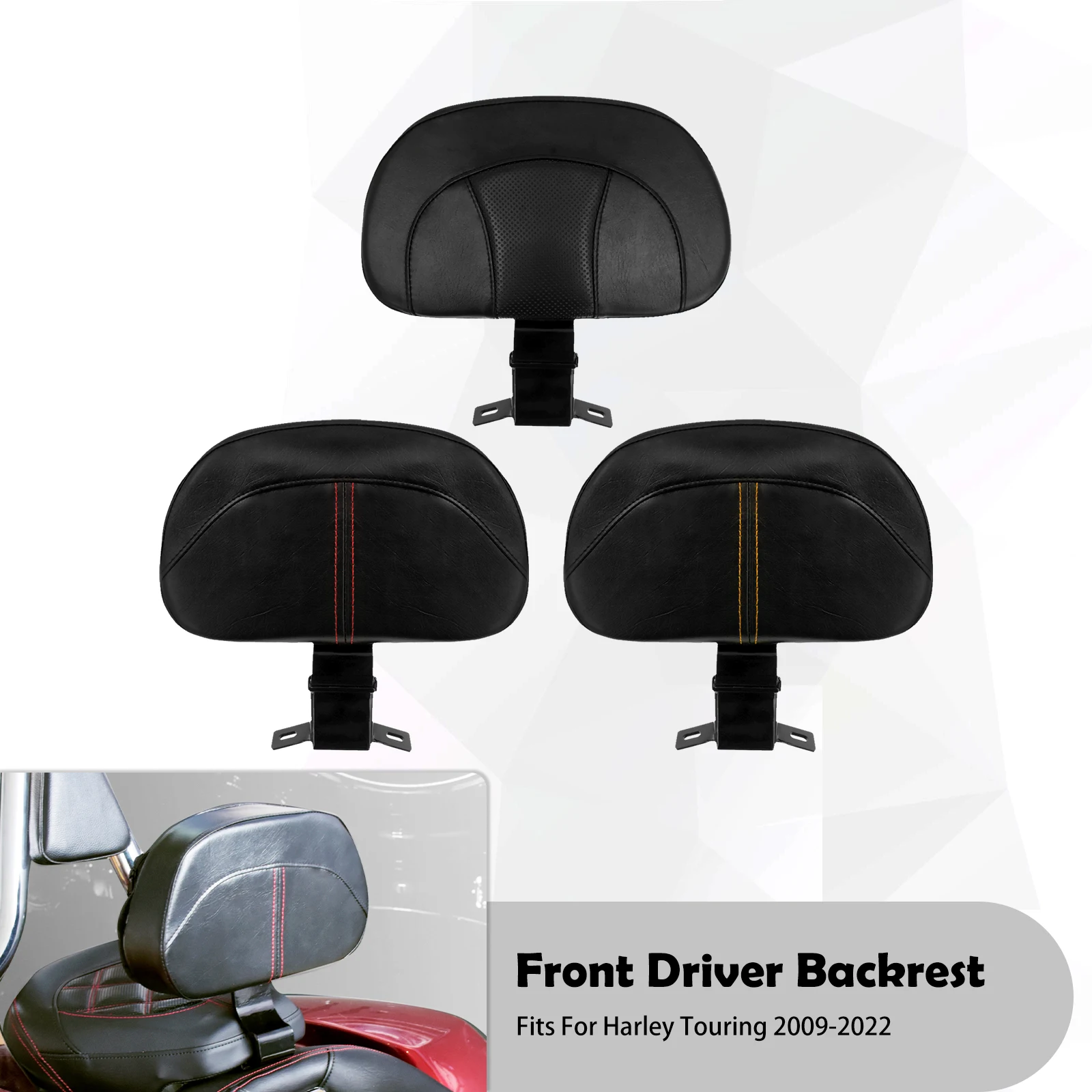 Motorcycle Backrest Front Driver Rider Seat Back Mounting Kit For Harley Touring Road King Street Glide Special Classic 09-2023