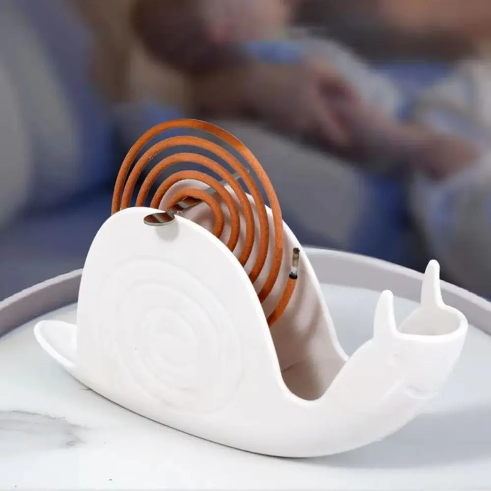 Creative PP Mosquito Coil Rack White Black Fireproof Ash Storage Rack Snail Shape Mosquito Coil Tray Household