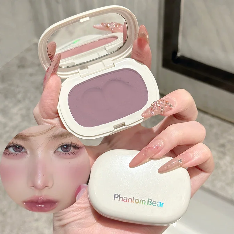 Monochromes Schlamm-Rouge, Kontur, matt, natürlich, Wangentönung, lila Taro, niedrige Sättigung, wasserfest, weiche Konturierungscreme, Kosmetik