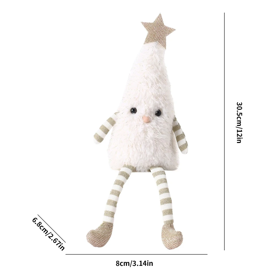 Decoraciones navideñas, lindo muñeco de árbol de Navidad de peluche, decoración de muñeca de fiesta en casa
