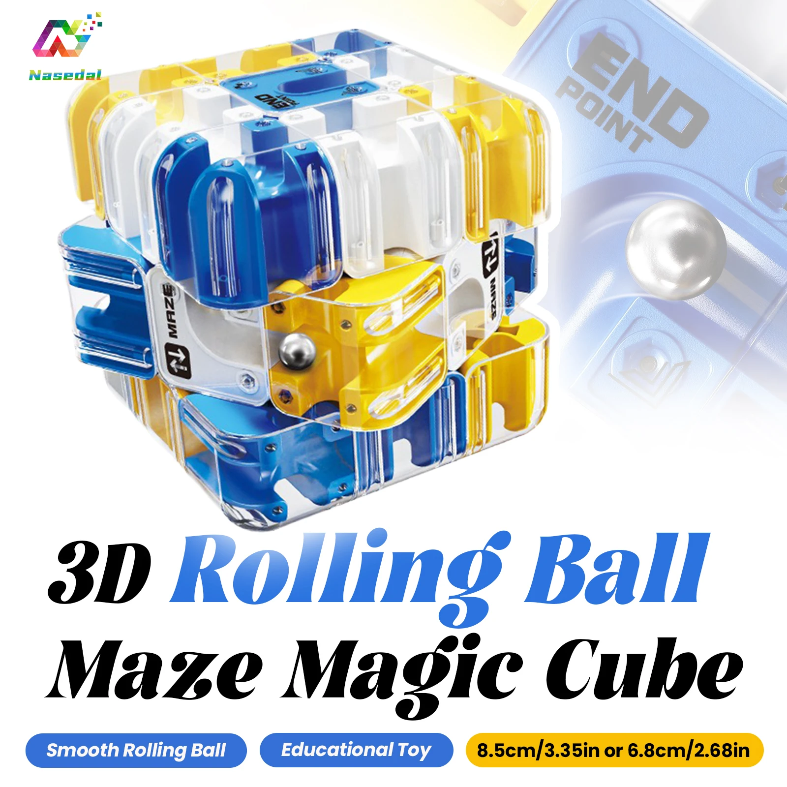 3D Rolling Ball Maze Magic Cube Kids Labyrinth Creative Puzzle Intelligence Cube Logical Thinking Anti Stress Educational Toys