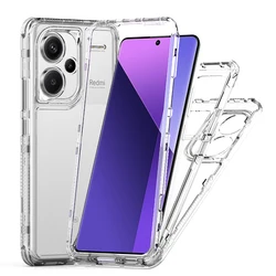Transparent cell phone case 3 in 1 For Redmi Note 13 Pro plus 5G 13 13c 12s 12 4G Drop-proof, shock-proof effective protection
