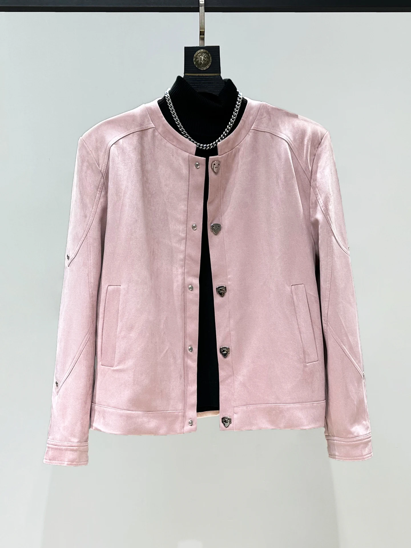 

New Arrival Men's ort Suede Jaet Casual oulder Padded Leather Coat Trendy Autumn Outerwear Korean Sle round Ne