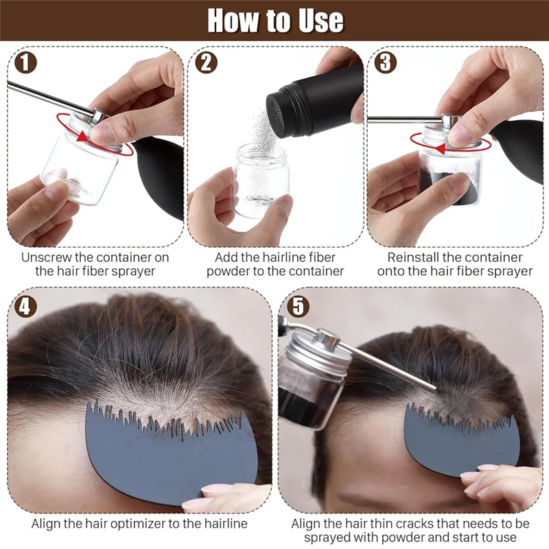 Hair Fiber Sprays Bottle Powder Duster Formulti Purpose Indoor Andoutdoor Use Forhair,Fiber Powder Sprays Bottle