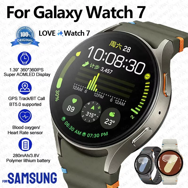 2025 New For Samsung Galaxy Watch 7 mini GPS Tracking Smart Watch Men 1.3inch 360*360 HD Touchscreen Clock BT Call Smartwatches