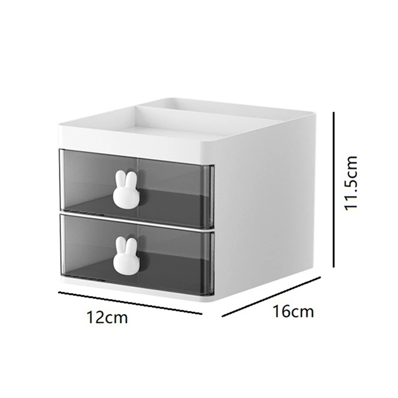 Cajón transparente para almacenamiento de conejos, caja de almacenamiento de conejos, adornos de escritorio de oficina para niños y estudiantes