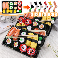 Salmon Sushi Socks 3/4/5 Pairs Novelty Gift Box Mid Calf Fun Socks for Men Women Christmas Valentine Casual Party Fashion Gifts