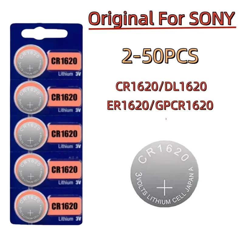 

2-50pcs Original For SONY CR1620 Coin Cells Batteries CR 1620 Lithium Button Battery For Toy Watch Scale Calculator Car Remote