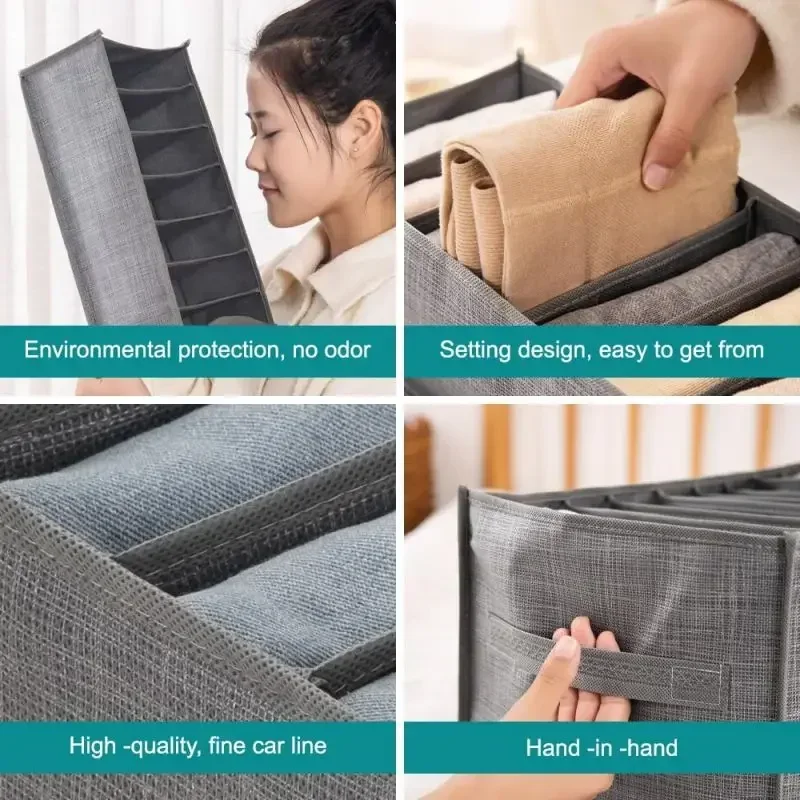 Folding Storage Pouch Laundry Organizer in The Closet Underwear Drawers Storage Bedroom Cabinet Socks Bra Storage PantsOrganizer