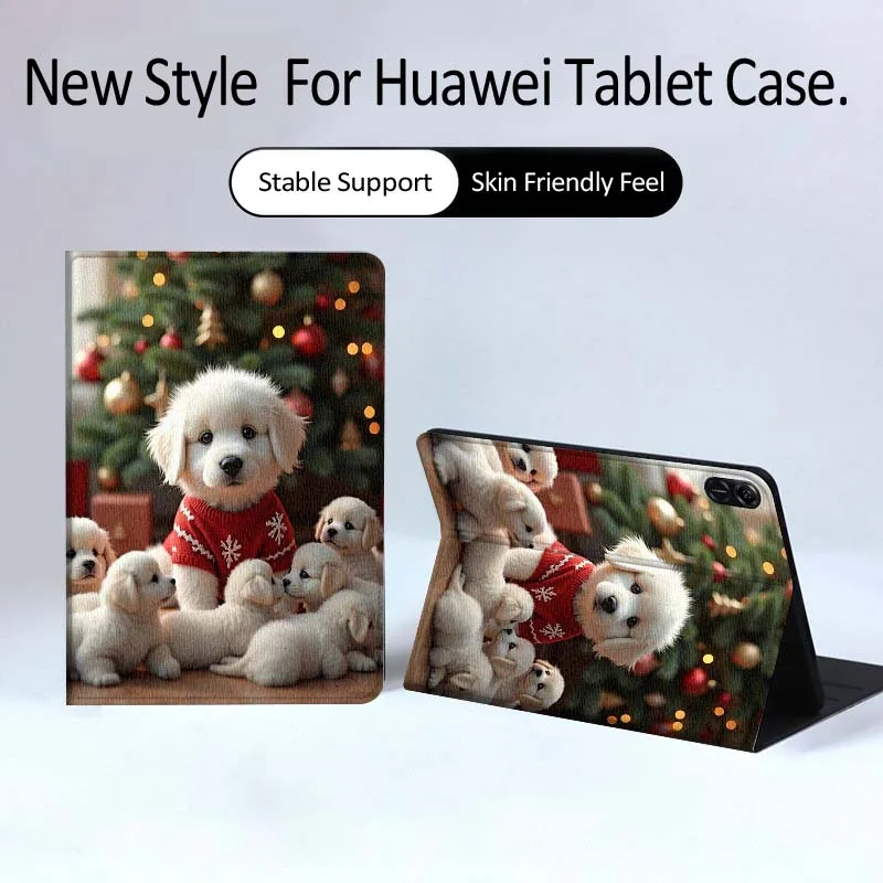 

hristmas Puppy Sweater Tablet Case For Huawei MatePad Pro Air 12 X Honor Pad 8 V8 9 13 GT GT2 3 12.6 13.3 Inch