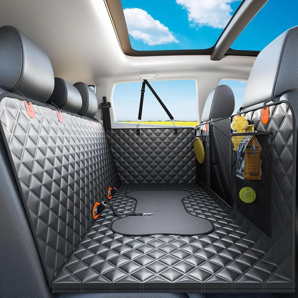 Pet Seat Cover for Back Seat, Waterproof Backseat Extender, Dog Car Seat Protector for Travel in Cars, SUVs, and Trucks