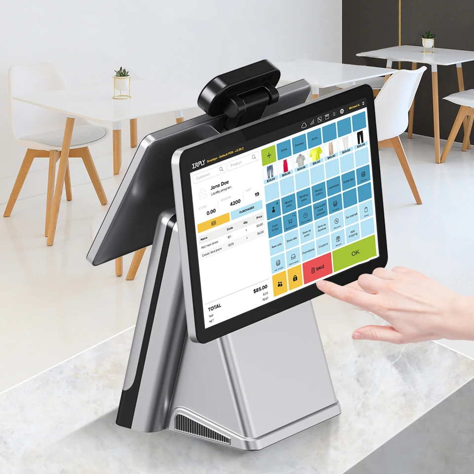 Face Recognition Dual Screen POS Terminal | Android Smart Cash Register with Palm Vein Payment for Retail Store LSF960