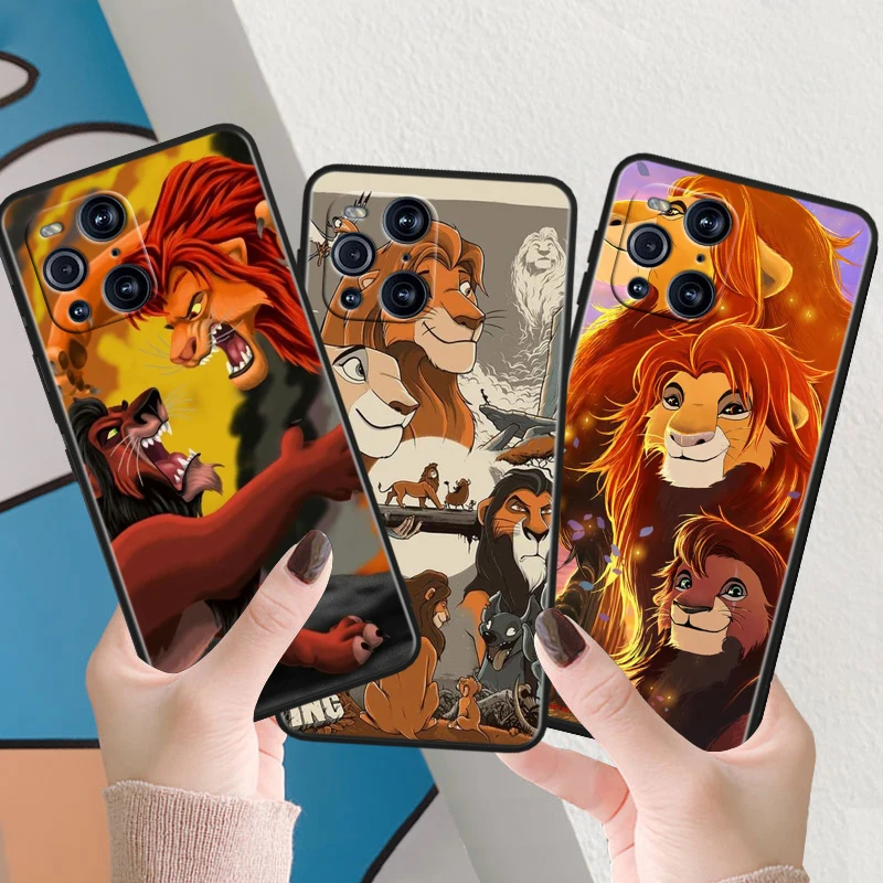 Disney Lion King For OPPO Find X6 X5 X3 X2 F21S F21 Pro Lite Neo Black Silicone Fundas Soft Cover Capa Phone Case