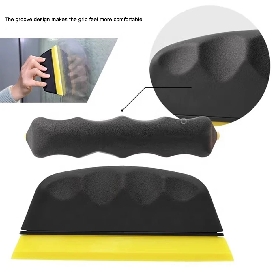 Professional PPF Installation Squeegee - Dual-Material Handle with Soft Rubber Blade for Scratch-Free Window Tint Application
