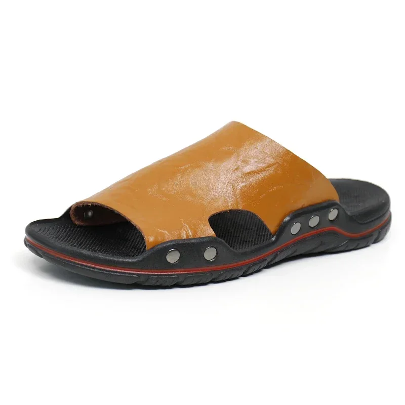 Männer Hausschuhe Männer Strand Rutschen EVA Flip-Flops Leichte Bequeme Pu Leder Reise Hausschuhe Männer Sommer Schuhe Mann Sandalen – Detail 1