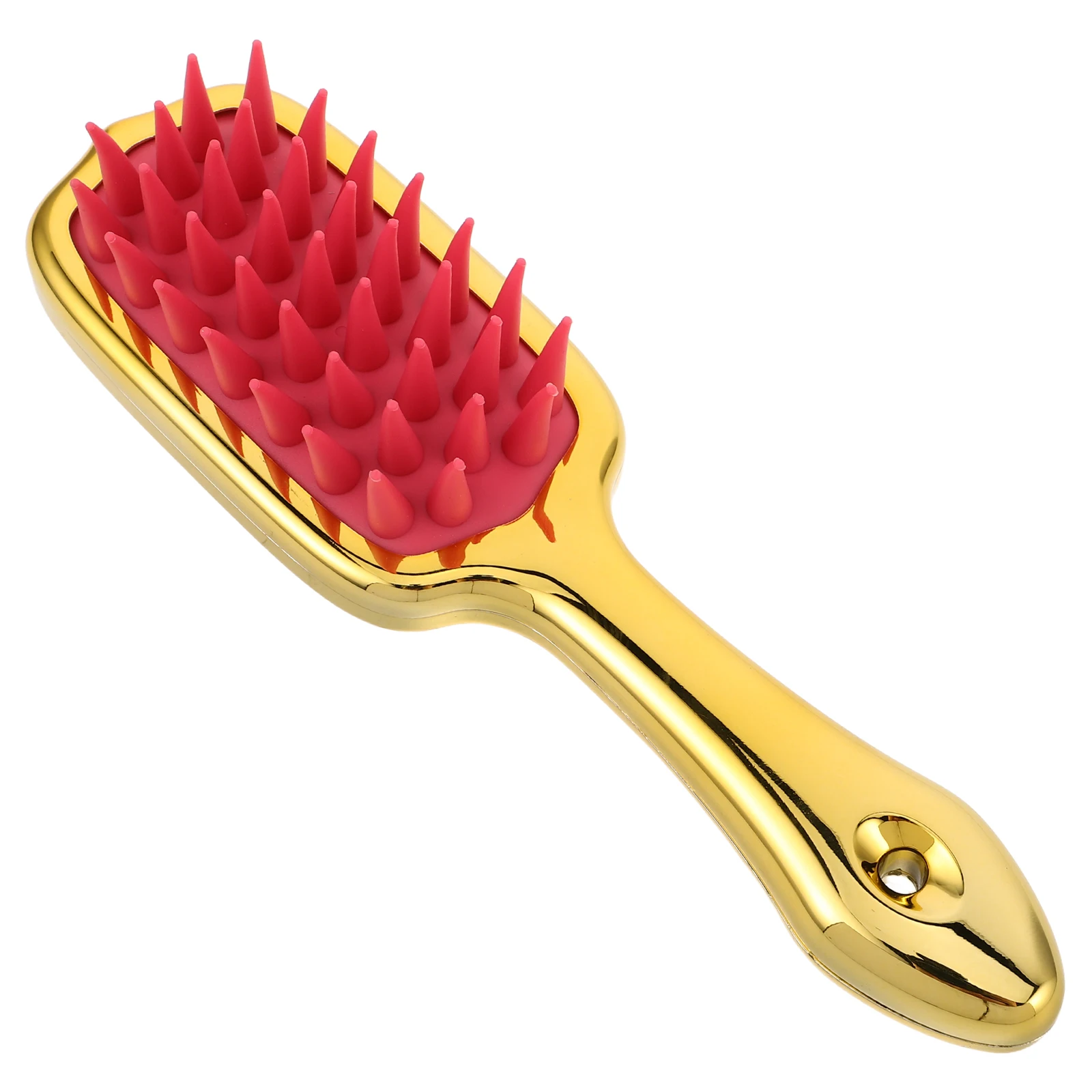 

Silicone Massage Shampoo Brush with Long Handle Pink Electroplating for Shower Hair Washing Comb Scalp Massager Care Tools Multi