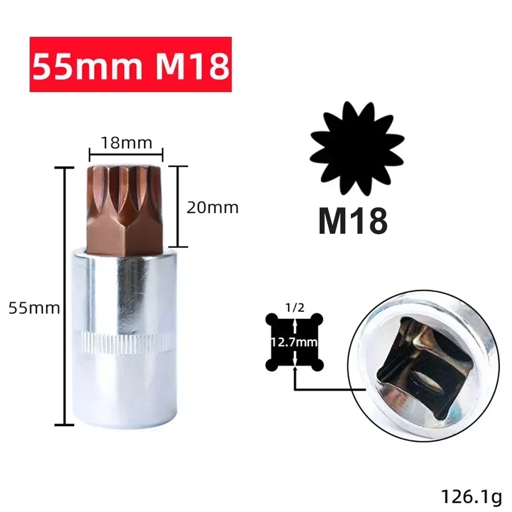 1pc Torx Socket Wrenches 1/2 Inch Drive Head Torx Screwdriver Sockets Bits Hex Shank Screwdriver Bit Hand Tools M5 M6 M8 M10