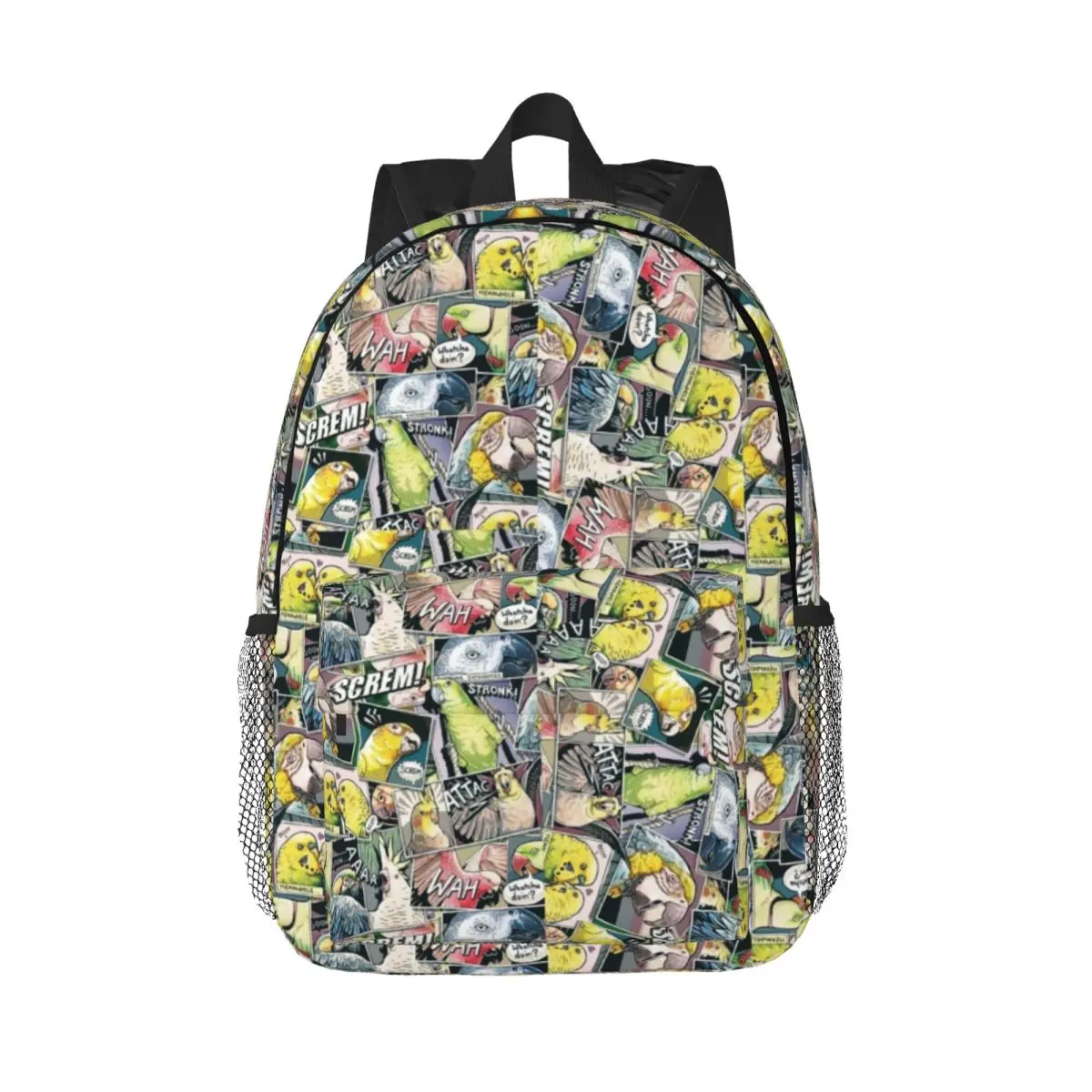 

Parrots Comic Style Printed Lightweight Casual Schoolbag For School, Outdoor, Shopping, Office 15inch