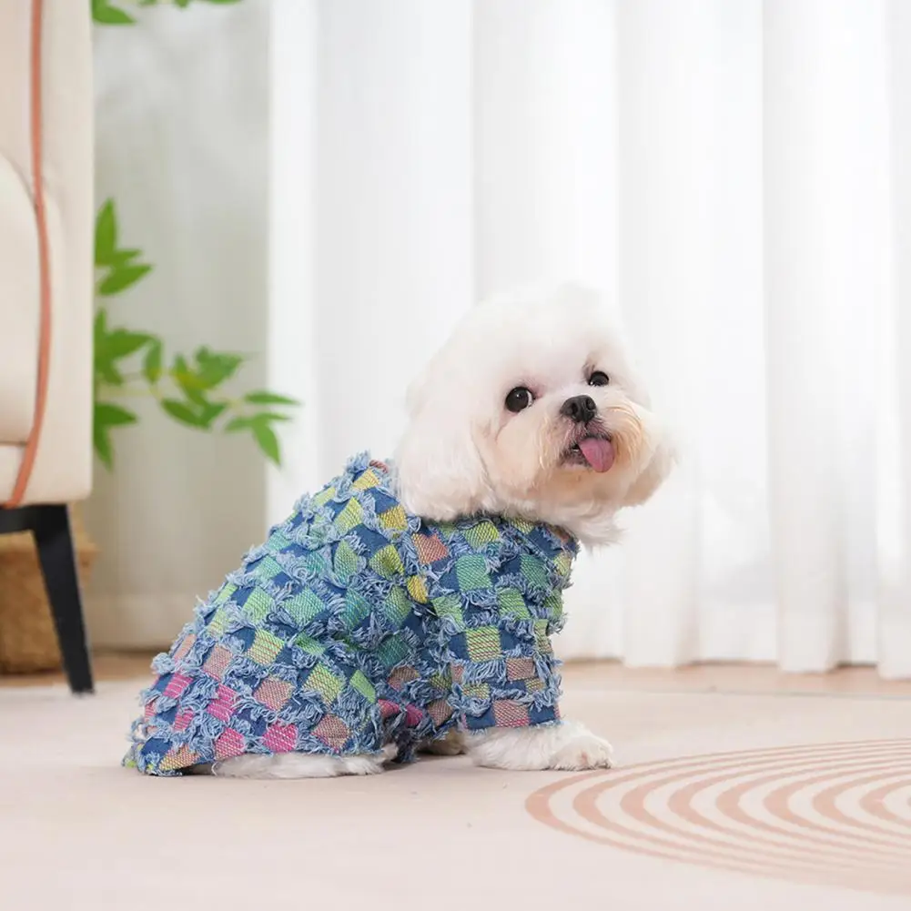 Pet Denim Shirt Funny Transform Costum Fashionable Boy Uniform Soft Breathable Dog Apparel for Daily Wear Weddings Holidays