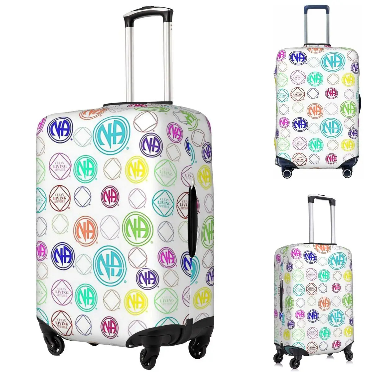 

Красочные символы И логотипы Наркотики анонимный чехол для чемодана Эластичные защитные чехлы для дорожного багажа 18-32 дюймов