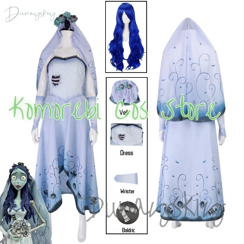 

Emily Cosplay Movie Watson Cosplay Costume Corpse Zombie Bride Dresses Woman Halloween Carnival Emily Customized Clothes