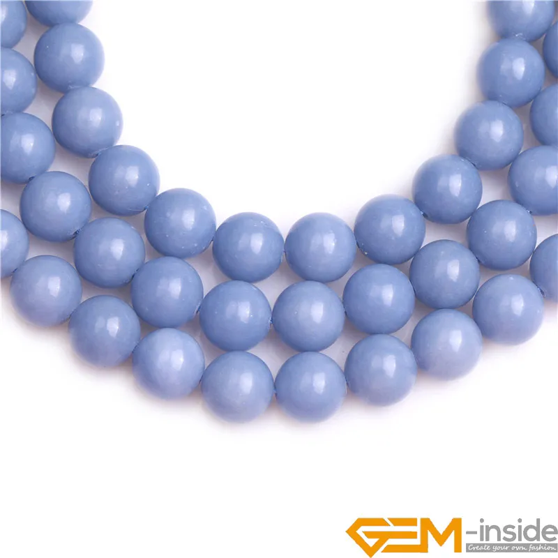 Natural  Angelite Stone Round Loose Beads For Jewelry Making Strand 15inch DIY Bracelet Necklace 6/8/10/12mm