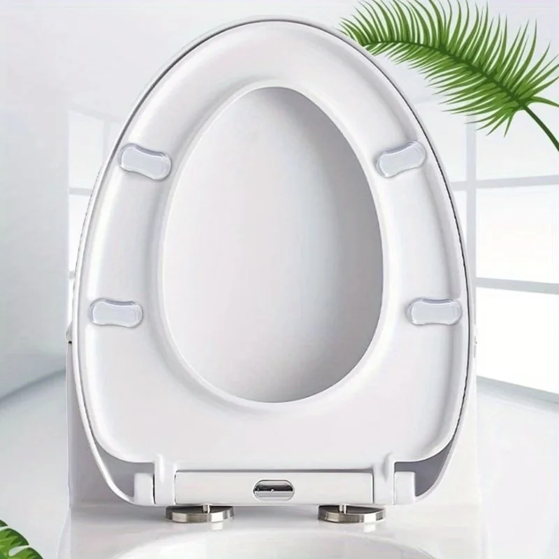 6Pcs Transparent Self-Adhesive Silicone Toilet Lid Buffers, Universal Replacement Bumpers for Household and Hotel Toilet