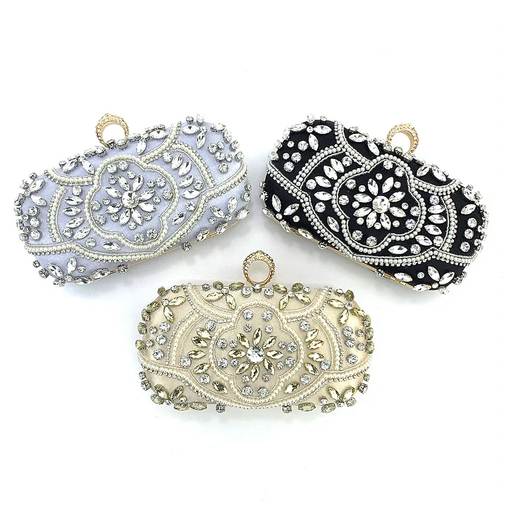 

Handheld Dinner Bag Handmade Beaded Embroidery Sequin Bag Women's Handheld Evening Purses for Women Purses and Handbags Wallets