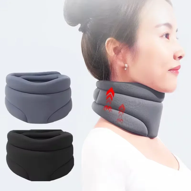 Neck Support Cervical Brace Adjustable Cervical Collar Soft Durable Foam for Relieve Cervical Pain Airplane Travel Nap Health