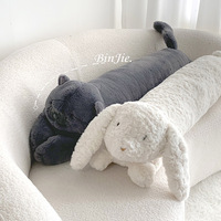 Adorable Gray Cat Plush Body Pillow, Comforting Hugging & Leg Pillow for Adults, Super Soft Stuffed Animal Toy, Cozy Gift