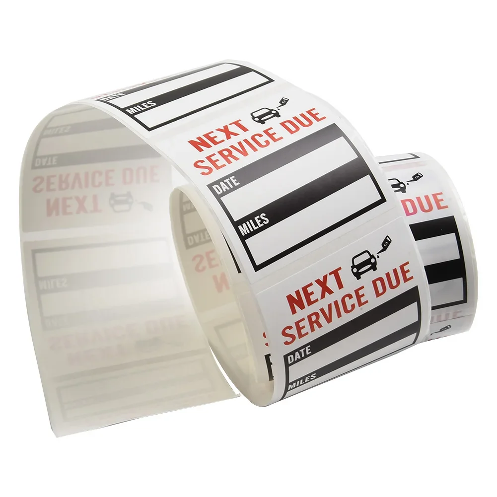 1 Roll Reminder Stickers 1 Roll 2*2inch Automotive Tools Oil Change Service Reminder Stickers None Brand New High Quality