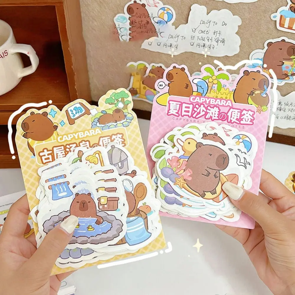 100 Pcs/Bag Cartoon Capybara Stickers Cute Animal DIY Craft Decoration Sticker Writable Non-adhesive Kids Toys Sticker Laptop